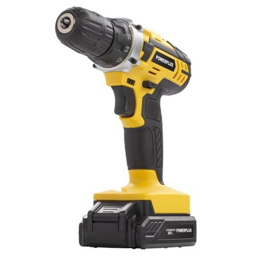 PowerPlus sárga akkus fúró - csavarbehajtó  20V Li-ion 2 akkuval POWX00422