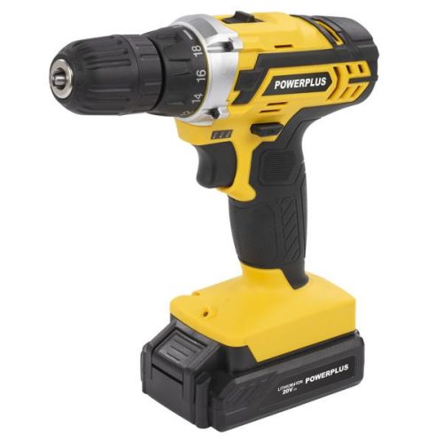 PowerPlus sárga akkus fúró - csavarbehajtó  20V Li-ion 2 akkuval POWX00422