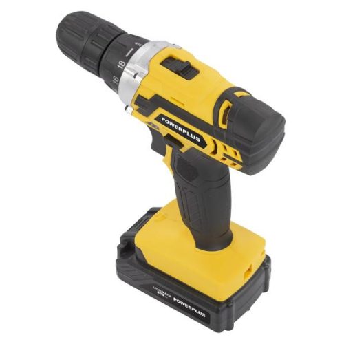 PowerPlus sárga akkus fúró - csavarbehajtó  20V Li-ion 2 akkuval POWX00422