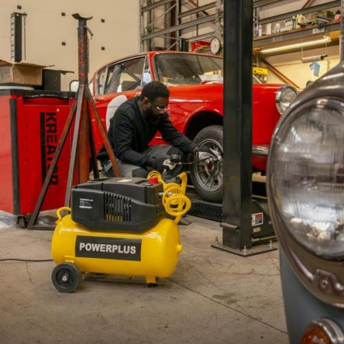 PowerPlus sárga kompresszor 1200W, 24L, olajmentes  POWX17250