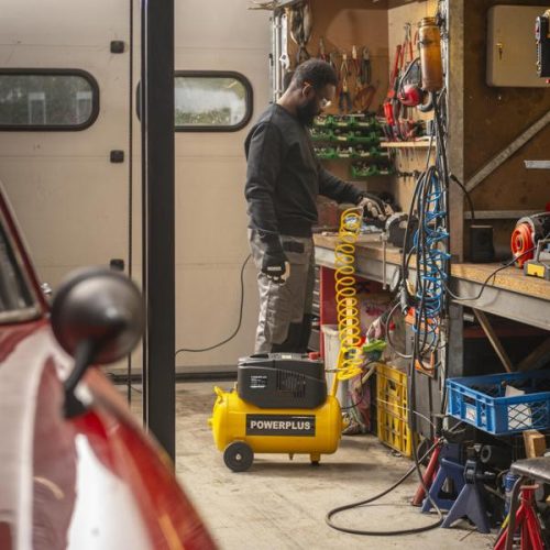 PowerPlus sárga kompresszor 1200W, 24L, olajmentes  POWX17250