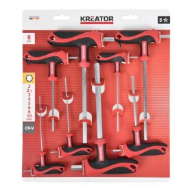   Kreator T-imbuszkulcs készlet egyenesvégű  8 részes 2-10mm  KRTH22005