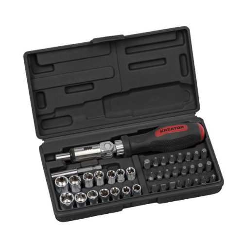 Kreator dugókulcs és bit készlet racsnis 1/4" 40 részes KRTH30101