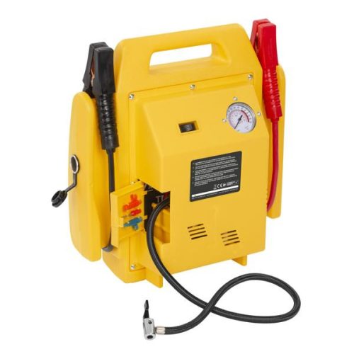 PowerPlus sárga gyorsindító/ bikázó 500mA kompresszorral POWX411