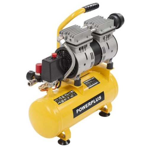 PowerPlus sárga kompresszor 550W Silent 6L olajmentes  POWX17230S