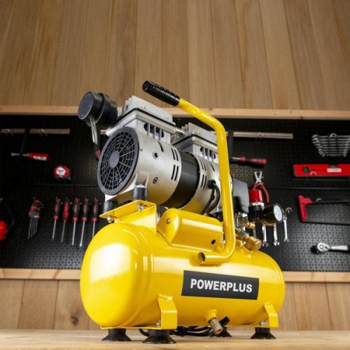 PowerPlus sárga kompresszor 550W Silent 6L olajmentes  POWX17230S
