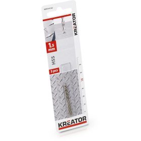   Kreator csigafúró készlet 3 részes 1.5x40 mm-es köszörült KRT010102