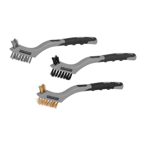 Kreator drótkefe szett műanyag nyéllel 3db-os Pro KRT561101  (Helyette:KRTH50101)