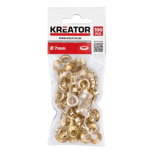 Kreator ponyvakarika készlet sárgaréz 7mm 100db-os KRT616105