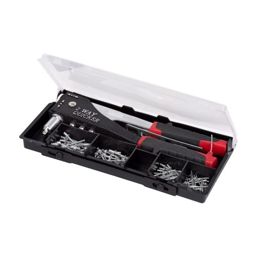 Kreator popszegecsfogó 2 irányba állítható fejjel+ 120db-os popszegecs készlet Pro KRT617103  (Helyette:KRTH62603)