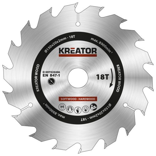Kreator körfűrészlap 150 mm 18 fog fa  KRT020406