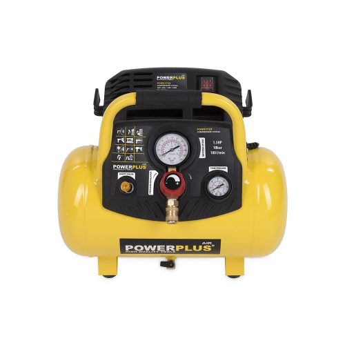 PowerPlus sárga kompresszor 1100W, 12L, olajmentes  POWX1723