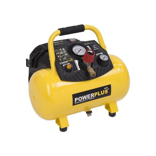 PowerPlus sárga kompresszor 1100W, 12L, olajmentes  POWX1723