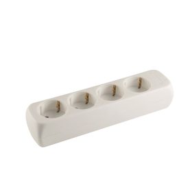  HOME NV 04 hálózati földelt 4-es elosztó, szerelhető fehér