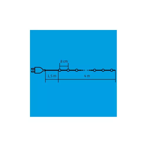 HOME KII 50/WW Led-es beltéri fényfűzér melegfehér 4m