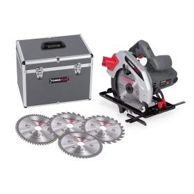   PowerPlus szürke elektromos körfűrész szett kofferben 185mm 1200W POWESET4