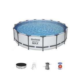   Bestway 56488 fémvázas medence Steel Pro MAX 457x107 cm,vízforgatóval,  szűrővel, alátétel, létrával (8050077)