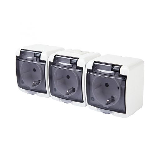 GAO 22131 3 férőhelyes földelt aljzat kültéri IP44 AQUASTAR