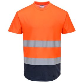   Póló C395 jólláthatósági kéttónusú narancs/tengerészkék   L