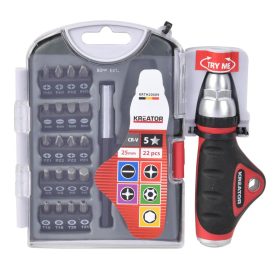   Kreator bitkészlet racsnis csavarhúzóval 22 részes KRTH20009