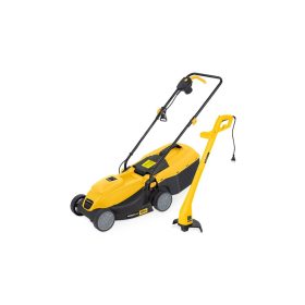   PowerPlus sárga elektromos fűnyíró 1300W + szegélynyíró 250W POWXG6212T