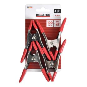   Kreator rugós szorító csipesz 100mm 4db-os  fém KRTH40501