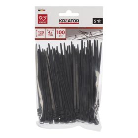 Kreator kábelkötegelő fekete 4,8X120mm 100db KRTH41103