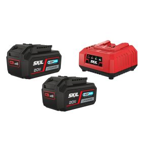   SKIL RED BC1E3112BA akkumulátor („20V Max” (18 V-os) 2x4,0 Ah „KeepCool” Li-ion) és „Rapid” töltő