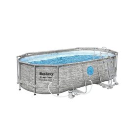   Bestway 56714 fémvázas medence Power Steel Vista, Vista Series, 427x250x100 cm, szűrő, létra, ponyva, (8050163)