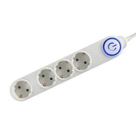   HOME NV 04TK-5/WH/1,5 Talpkapcsolós elosztó világító kapcsolóval fehér 5m