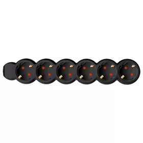 HOME NV 6-3/BK/1,5  6-os elosztó 3 m fekete