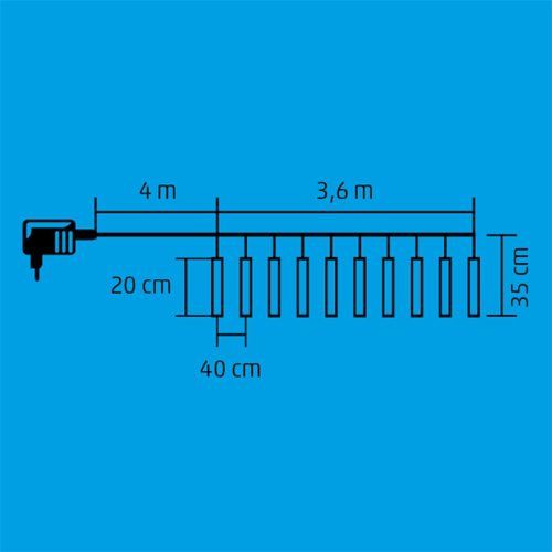HOME G 10101 LED-es jégcsap fényfüggöny 3,6 m