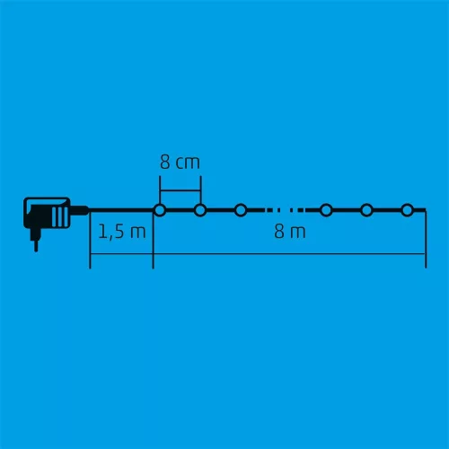 HOME KII 100B/WW LED-es gömb fényfűzér melegfehér 8 m