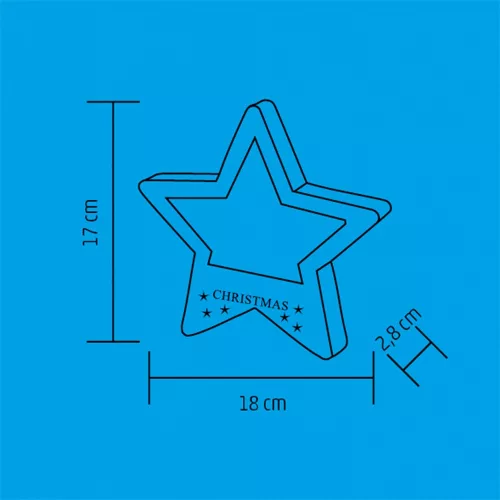 HOME KLW 17 S Fa ablak-, ajtódísz, csillag 18x17x2,8 cm