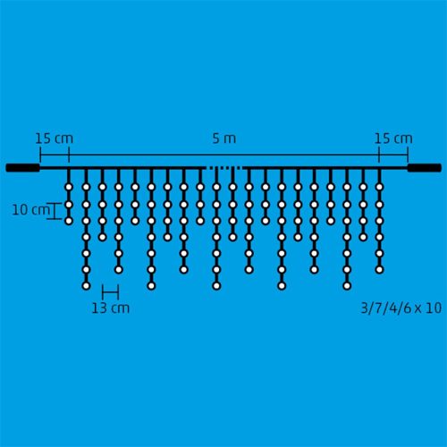 HOME DLFJ 200F/WW LED-es sorolható jégcsap fényfüggöny 5 m