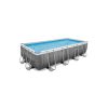 Bestway 56996 Power Steel medence szett, szürke rattan mintázatú 488x244x122cm  (8050291)