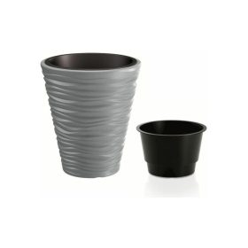   STR SAND 350 virágcserép szürke 345x385 mm betétes (255406)