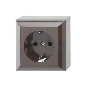   GAO 0510056777 1 férőhelyes földelt csatlakozóaljzat, barna, beltéri kivitel IP 20