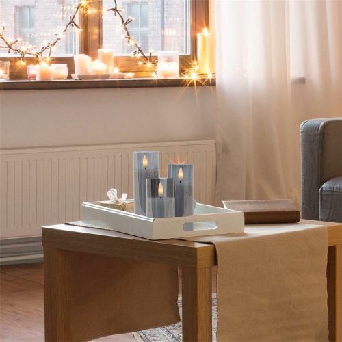 HOME CDS 3 LED-es gyertyaszett üvegben