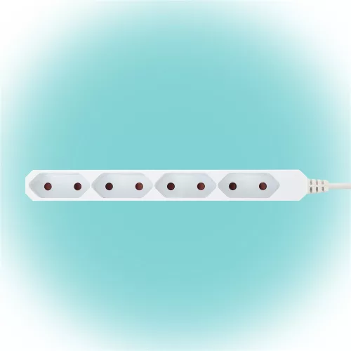 HOME NV 4E-5/WH EURO hálózati elosztó fehér, 4 aljzat 5m