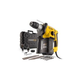   PowerPlus sárga elektromos ütvefúrógép 1500W+koffer POWX1197