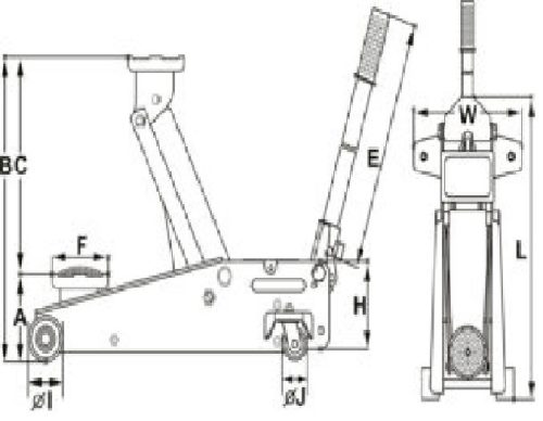 Omega krokodil emelő 120-456mm  3T  (2803021)