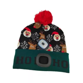   STR LED sapka bojtos Xmas Ho-Ho 4xSMD zöld-fekete L (3133511)