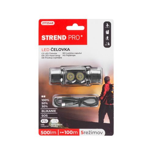 STR HeadLight H4016 fejlámpa 2xXPG, 500 lm, 2000 mAh (2172548)