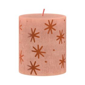   STR Bolsius Creamy Caramel karácsonyi henger gyertya csillag lenyomattal 80/68mm (2172616)