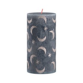   STR Bolsius Slate Blue karácsonyi henger gyertya hold lenyomattal 130/68mm (2172617)